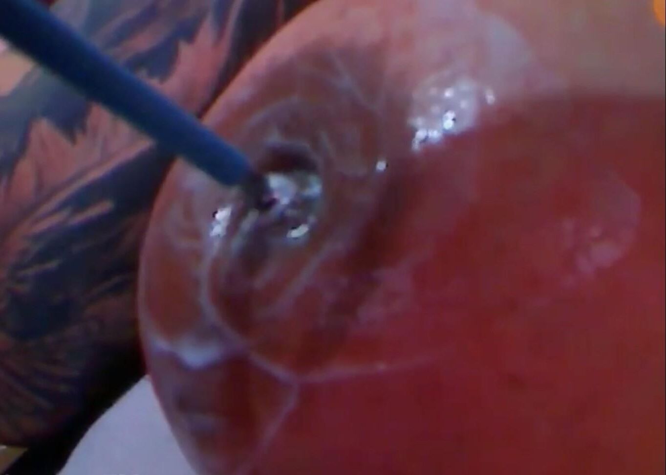 Inserting needles and skewers in nipples - making them inverted