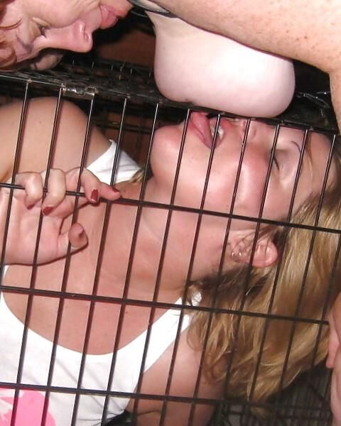 Caged chubby young slut