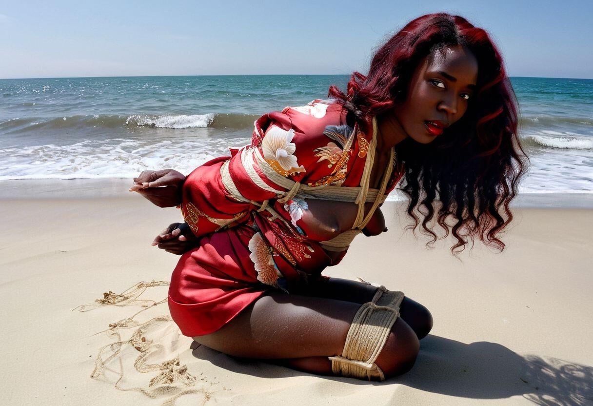 Nigerian Beauty - Beach Bondage