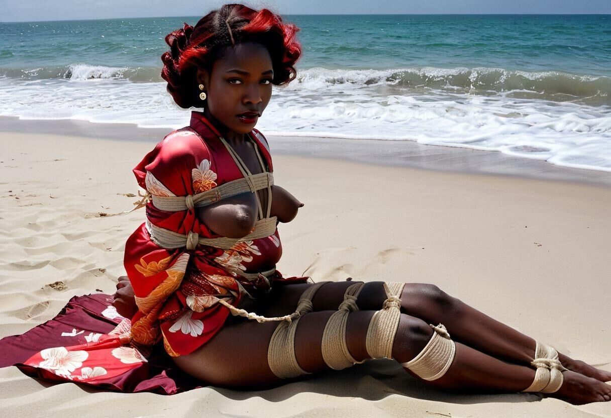 Belleza nigeriana - Bondage en la playa