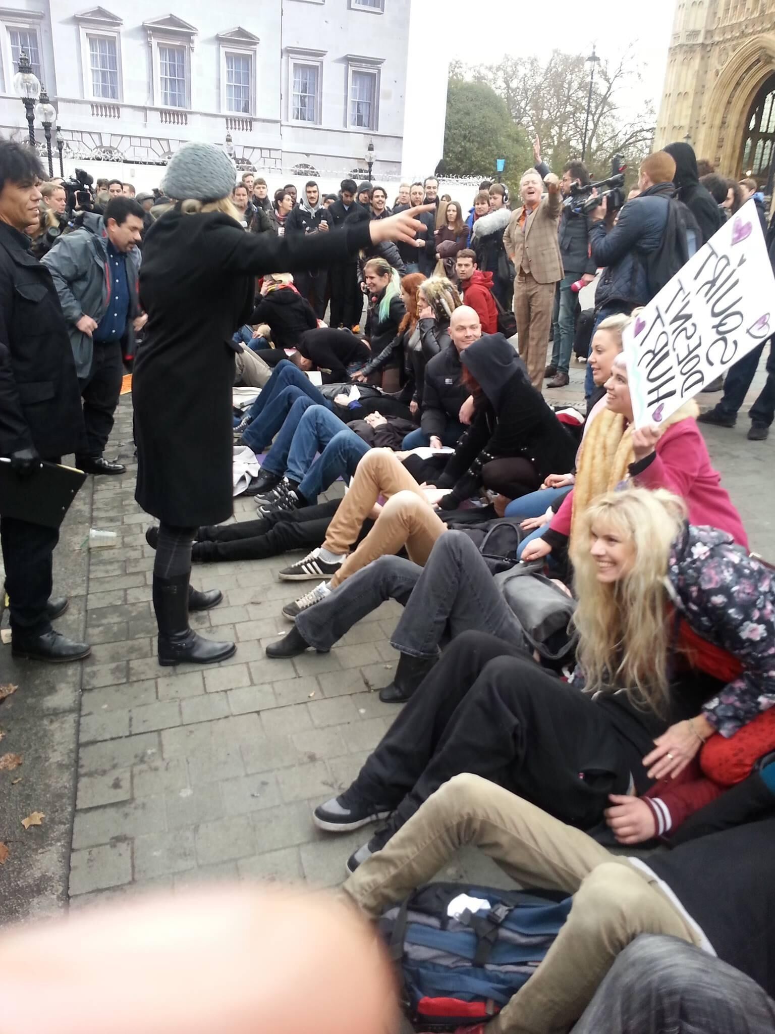 S&M Protest ouytside Parliament