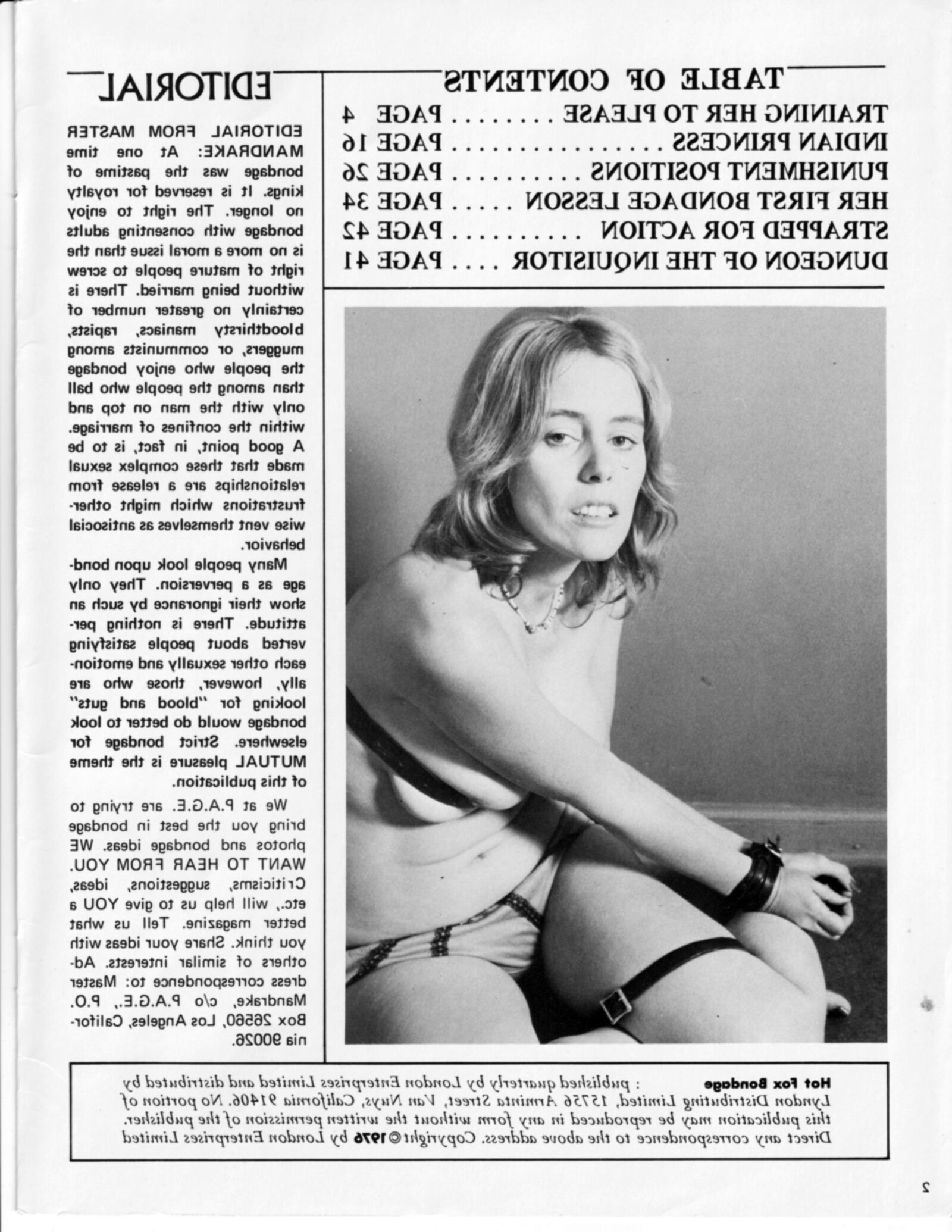 Vintage bondage magazine Hot Fox Bondage 