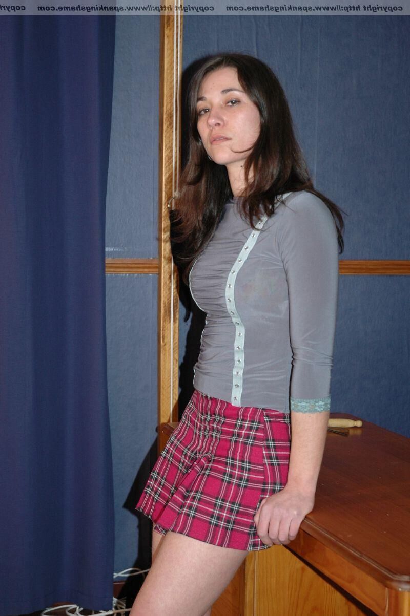 Spank and Shame slim trimmed teen brunette flower pattern