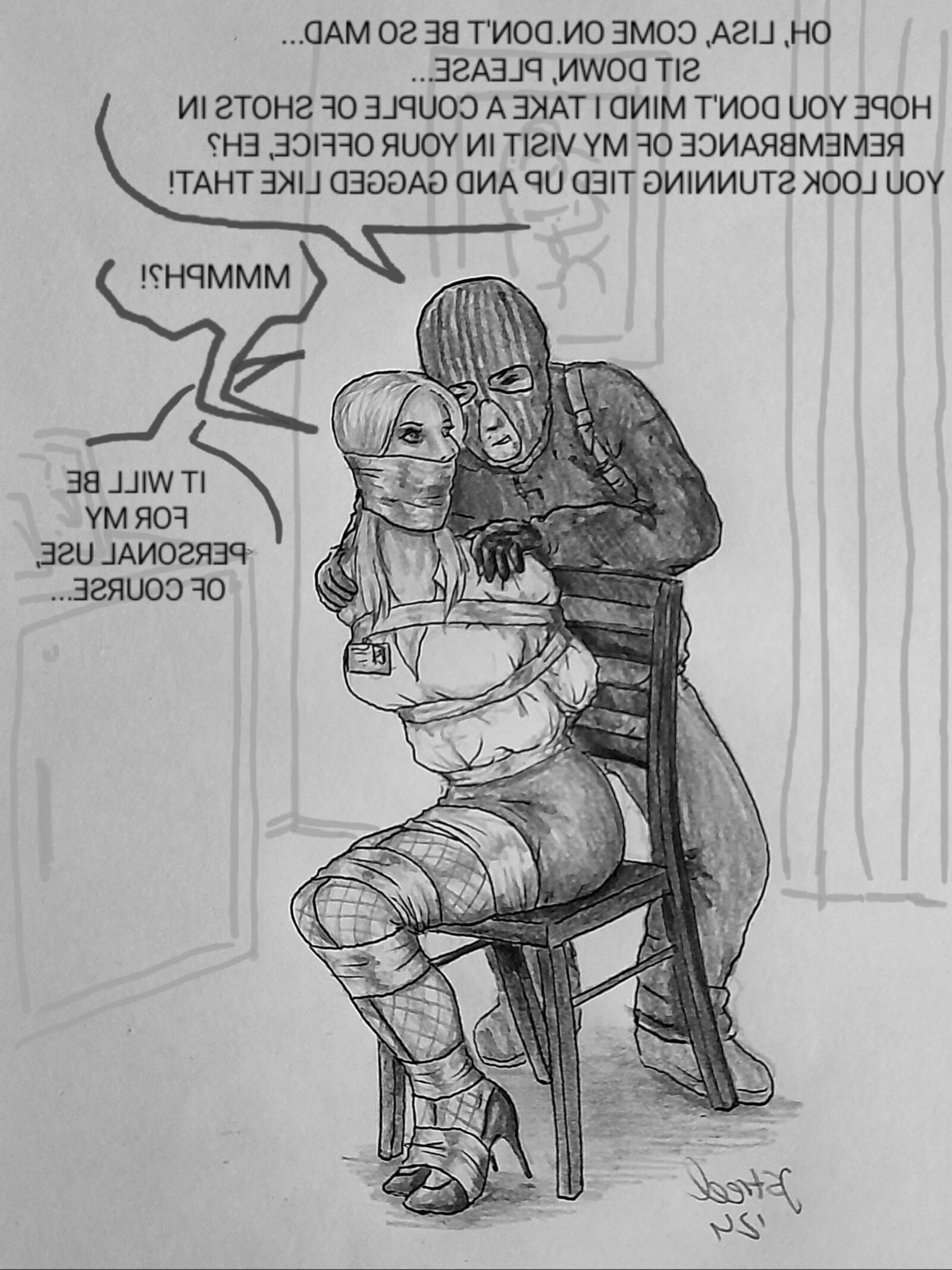 Bondage Cartoon & D women in BDSM troubles 