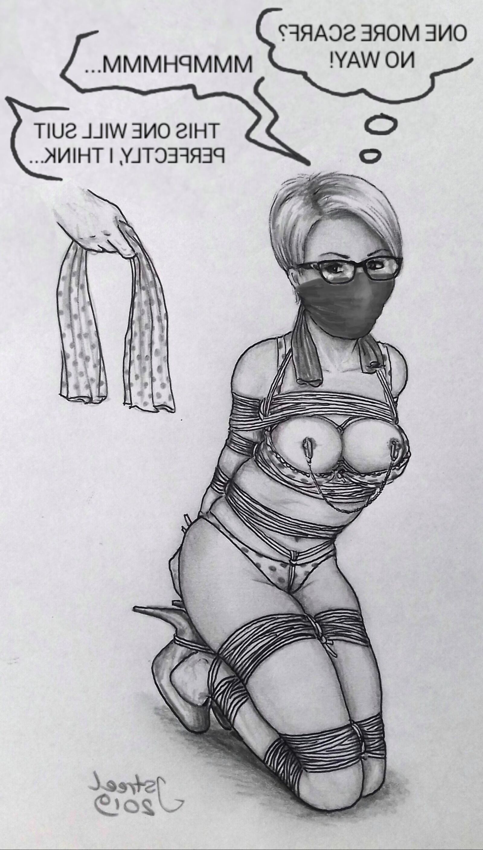 Bondage Cartoon & D women in BDSM troubles 