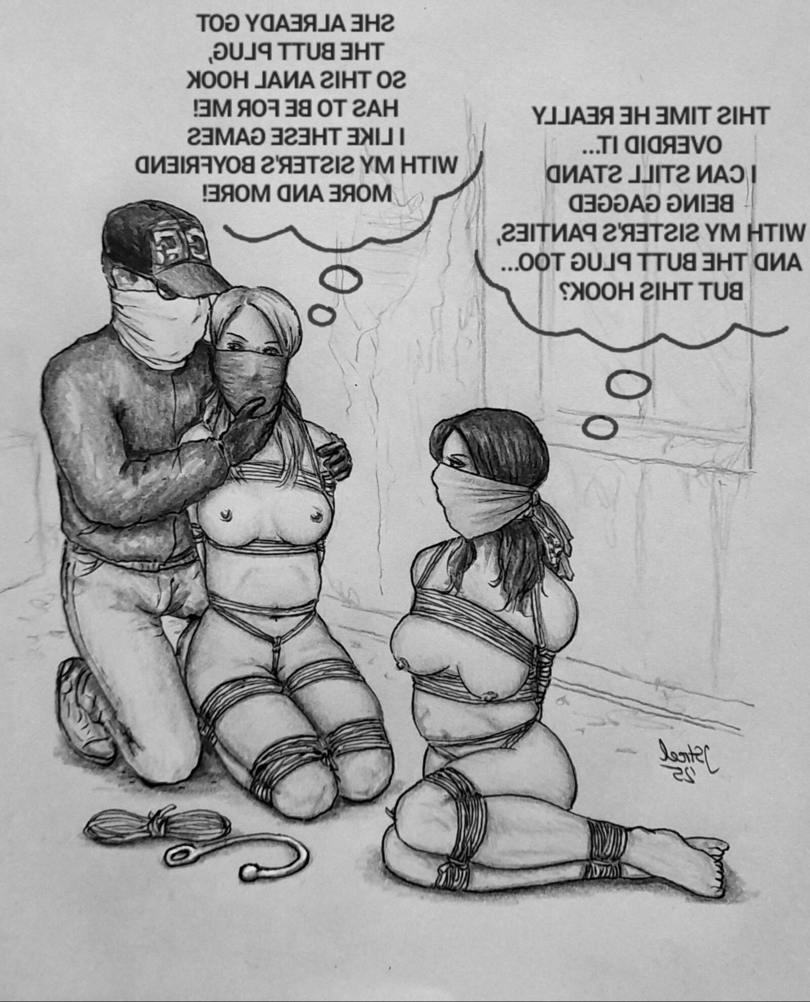 Bondage Cartoon & D women in BDSM troubles 