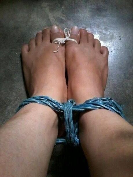 Asian tied feet and toes