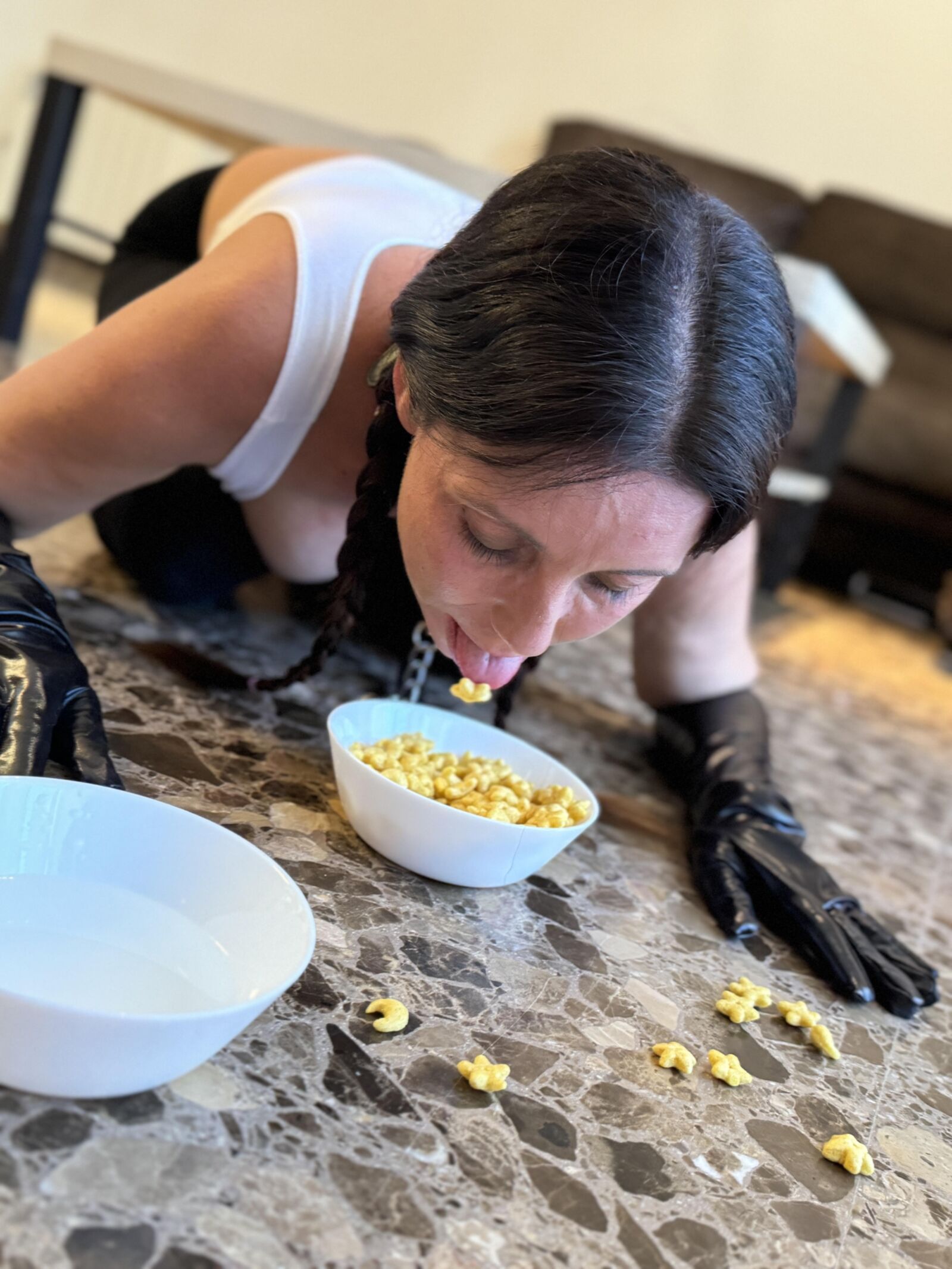 Bondage Udders with a Leash 