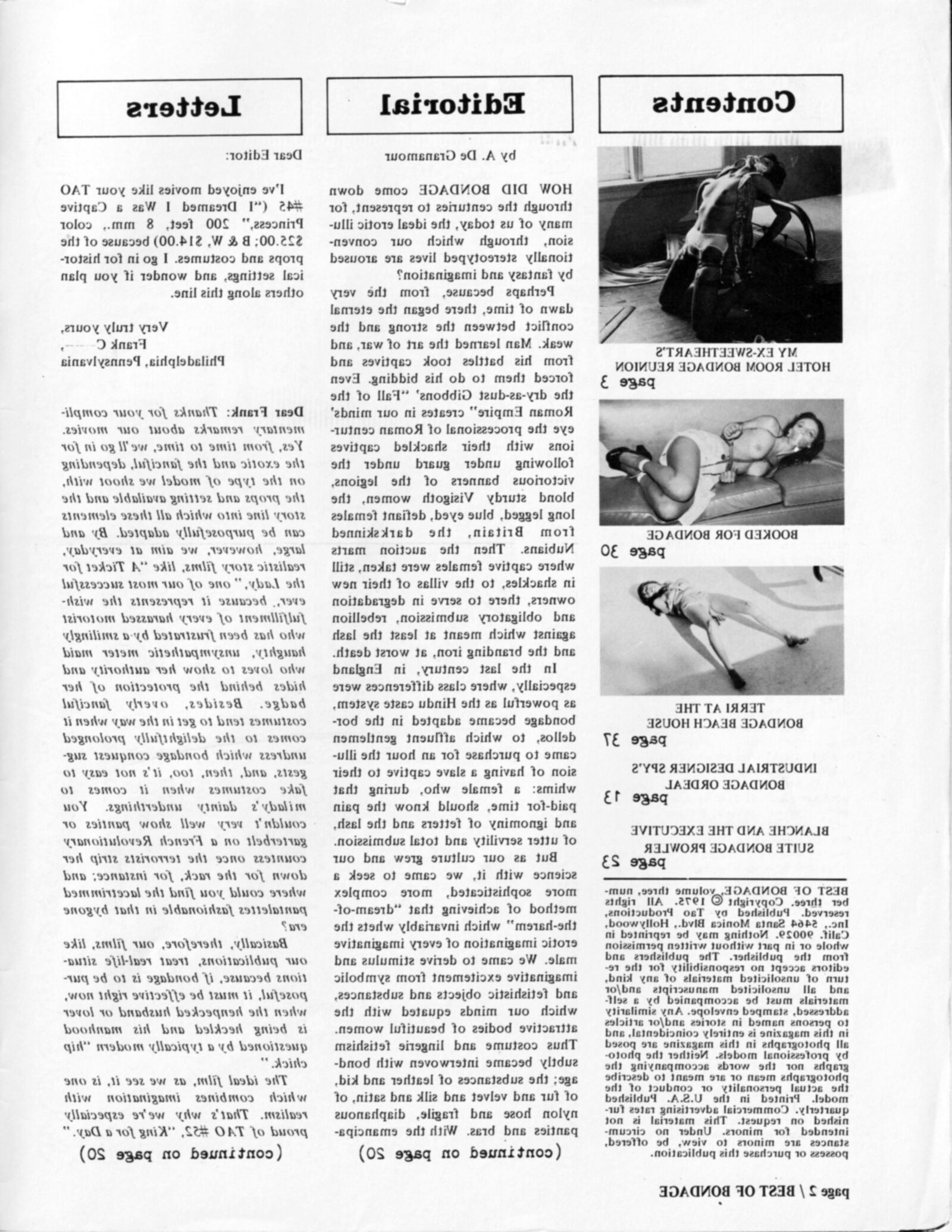 Vintage bondage magazine Best of Bondage , partial