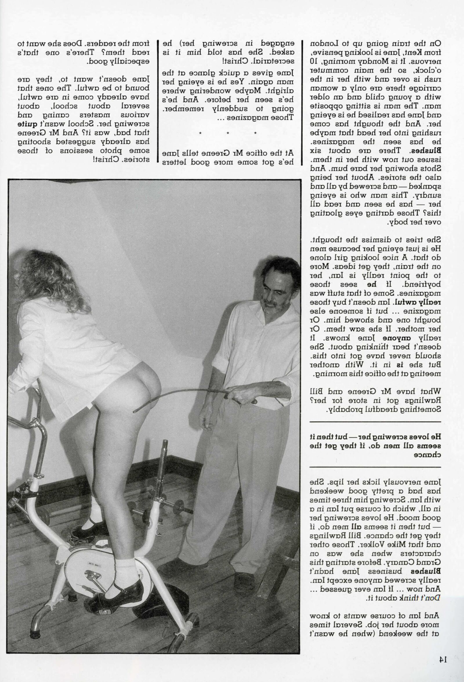 Retro Spanking Jane, da Blushes, não pobre Jane em uma bicicleta