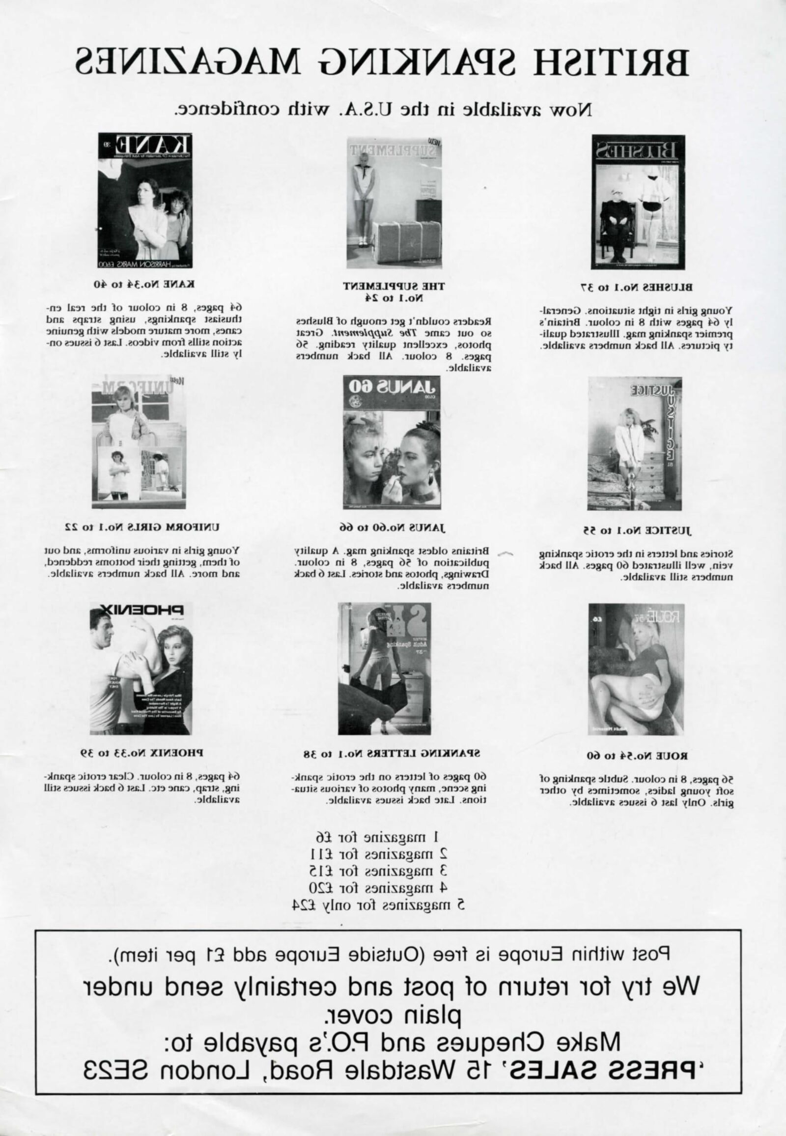 Retro Spanking Blushes Supplement issue complete