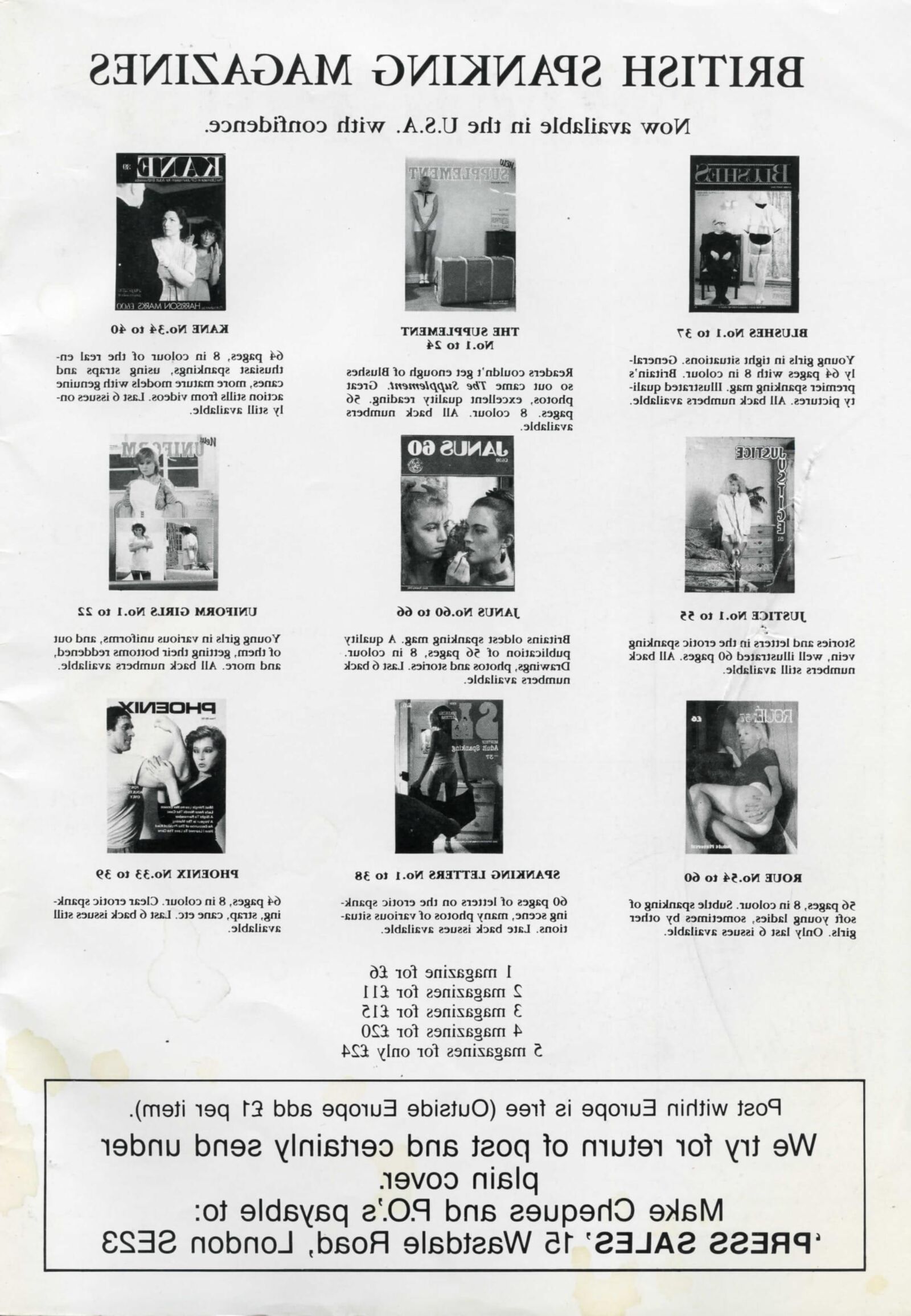 Retro Spanking Blushes Supplement issue complete