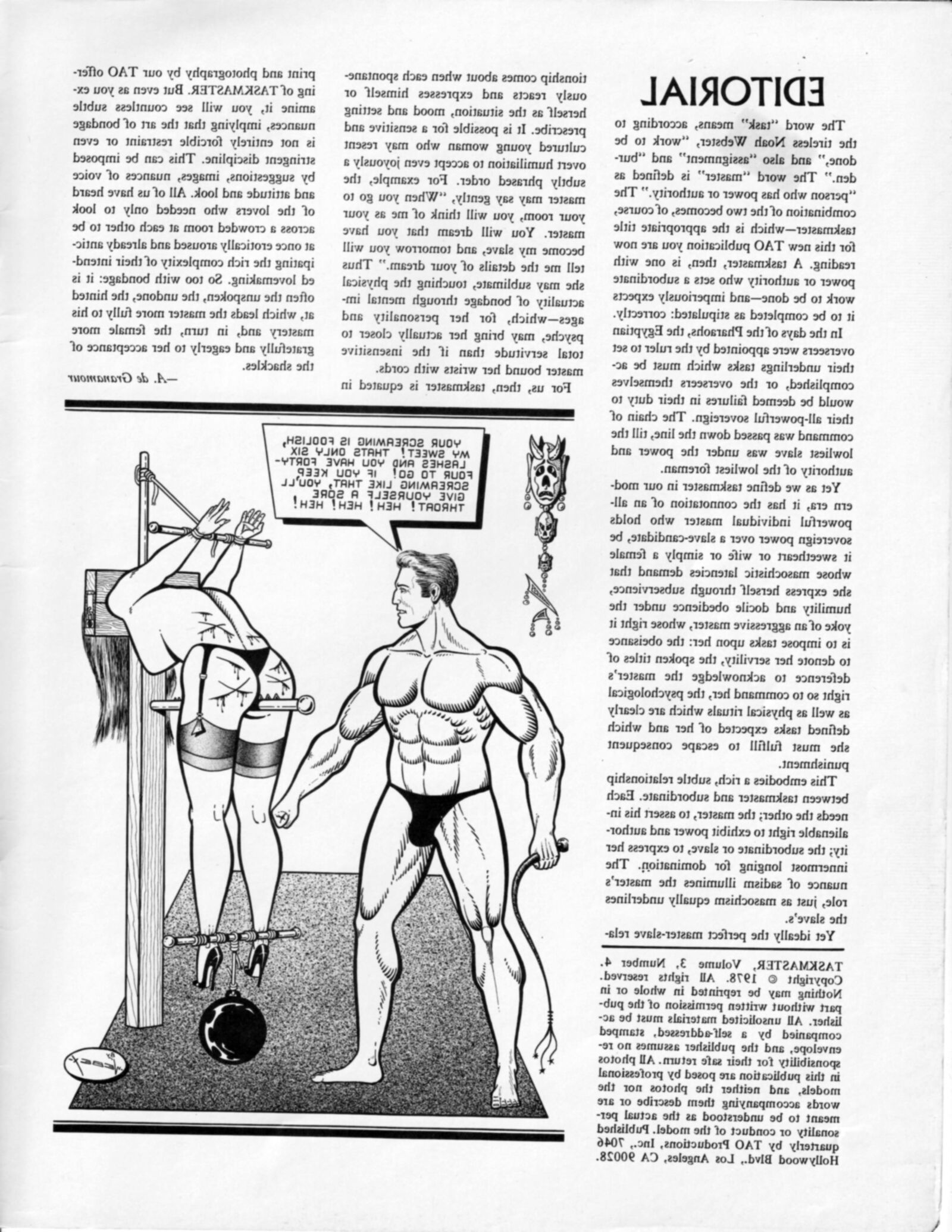 Vintage Bondage Magazine Taskmaster, частичный