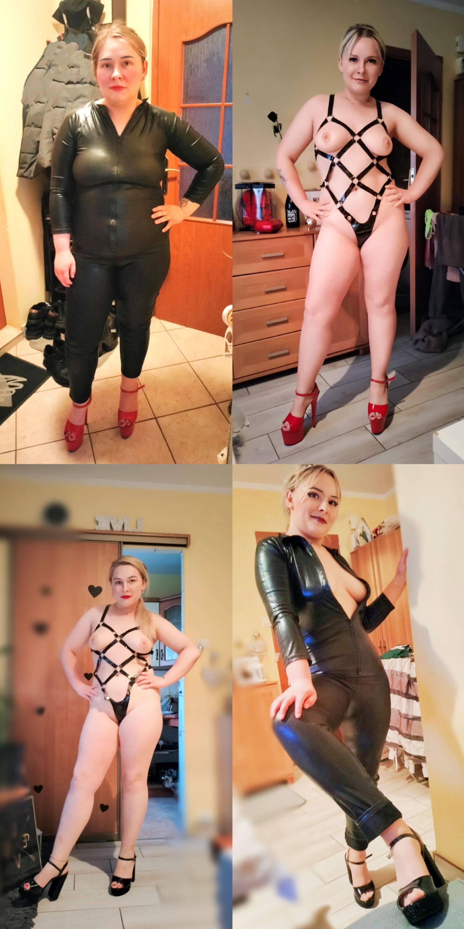 Frau Betty in Wirtschaftskleidung. 