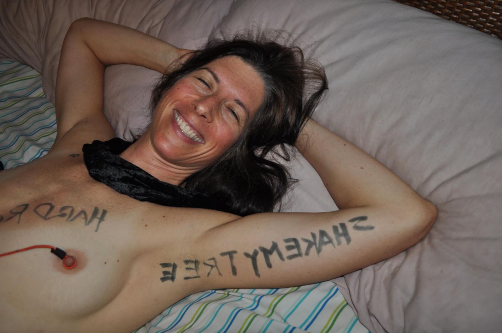 body writing fan thanks