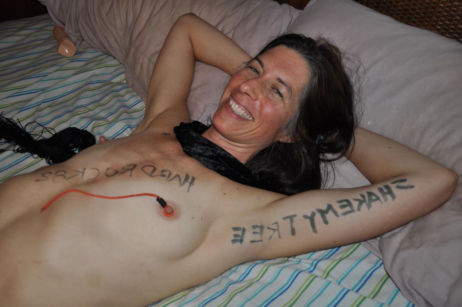 body writing fan thanks