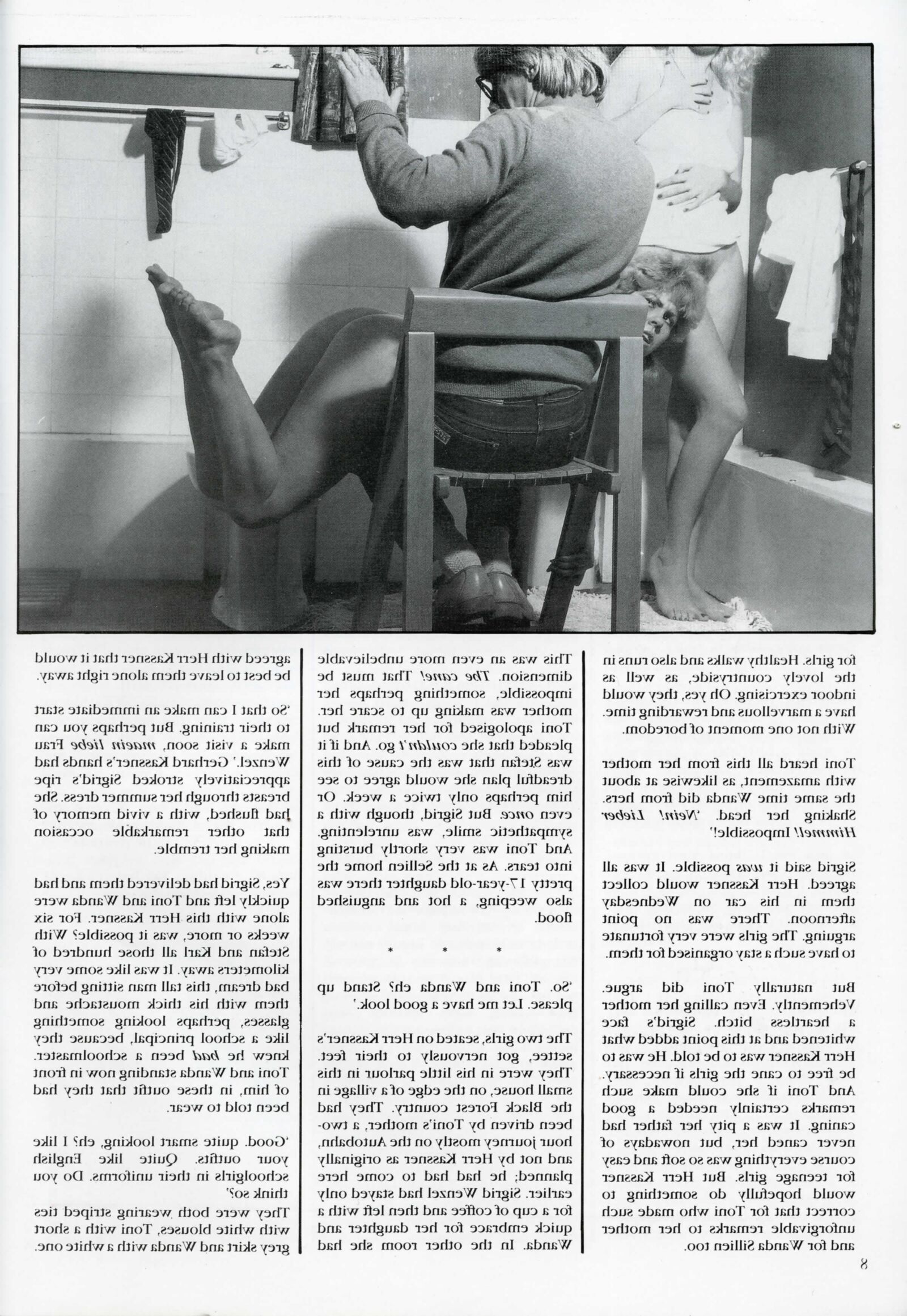 Retro Spanking errötet Bild Set zwei Mädchen Badezimmer