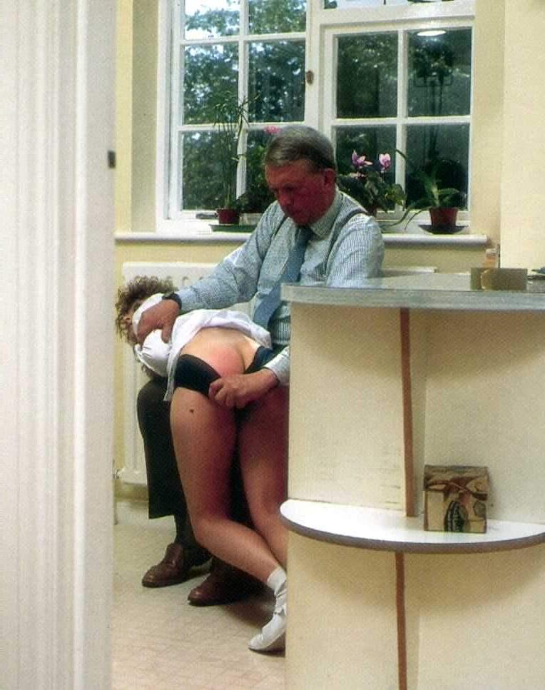 Retro Spanking Blushes picture set Time schoolgirl kitchen