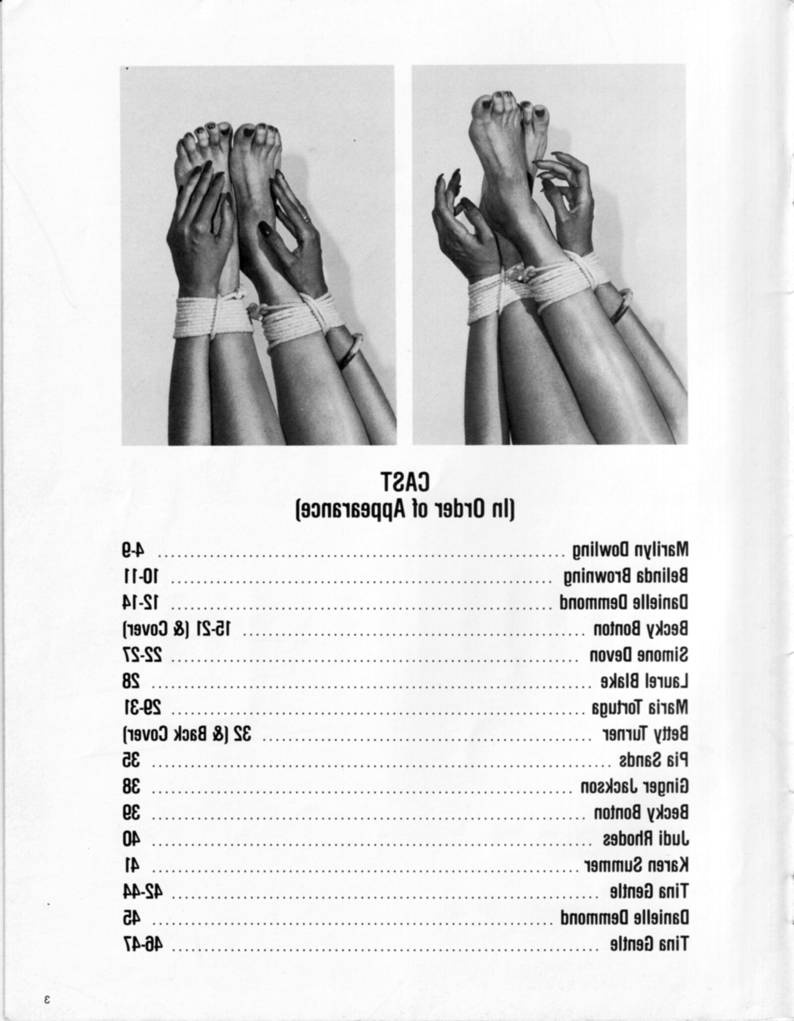 Vintage Bondage Magazine schöne Bondage -Szenen