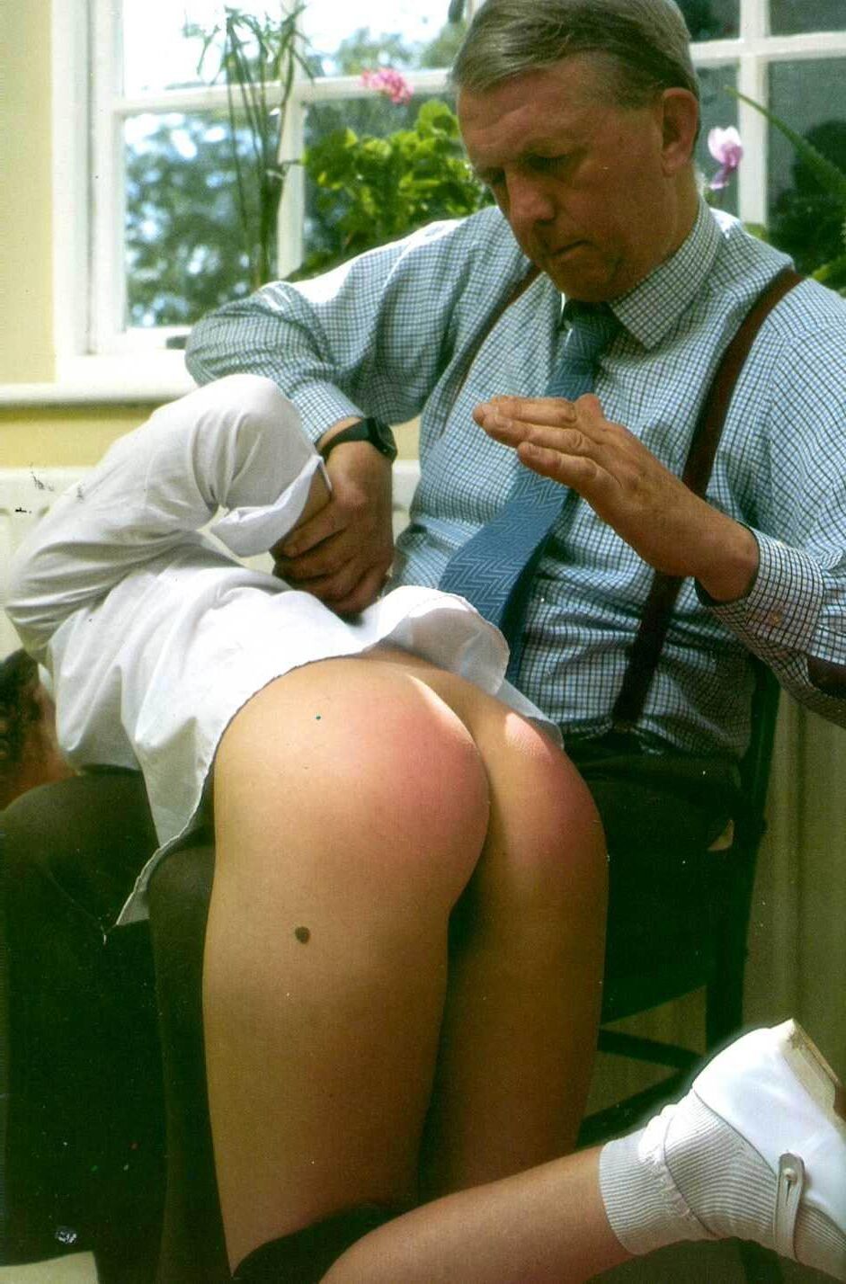 Retro Spanking Blushes picture set Time schoolgirl kitchen