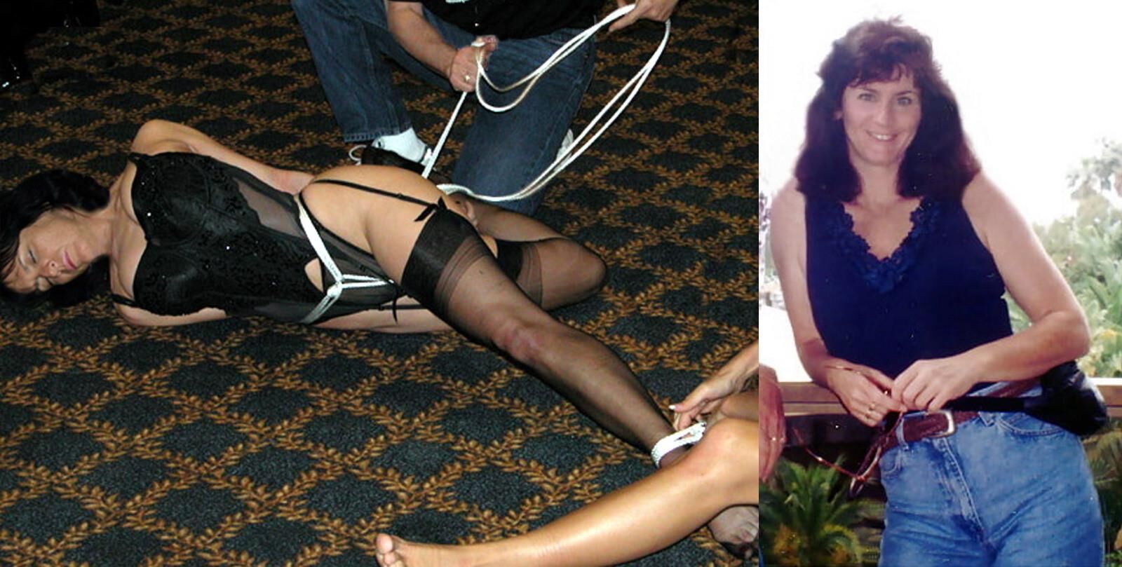 Intercambiado y tomado Lady T Bondage