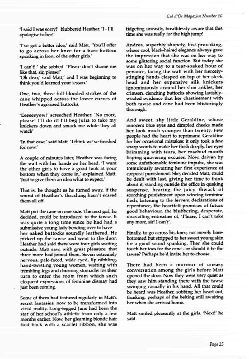 Retro Spanking from Cul dOr issue (Text stories)