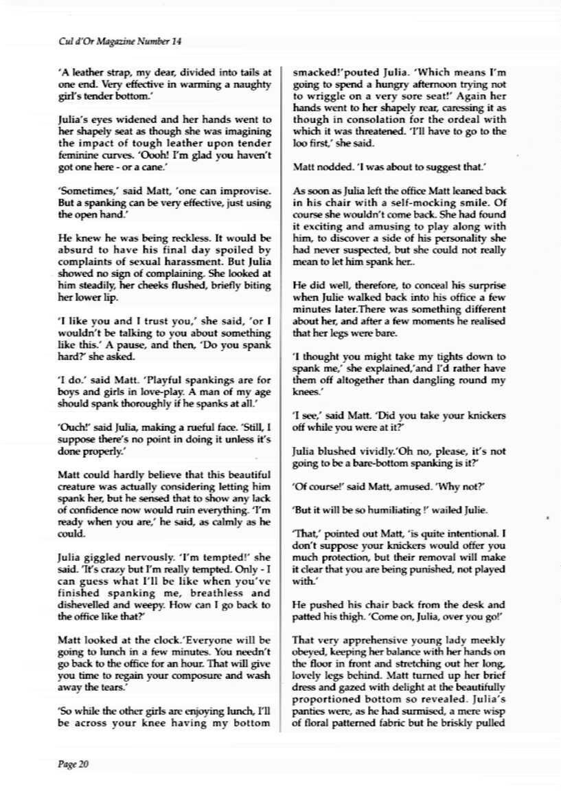 Retro Spanking from Cul dOr issue (Text stories)