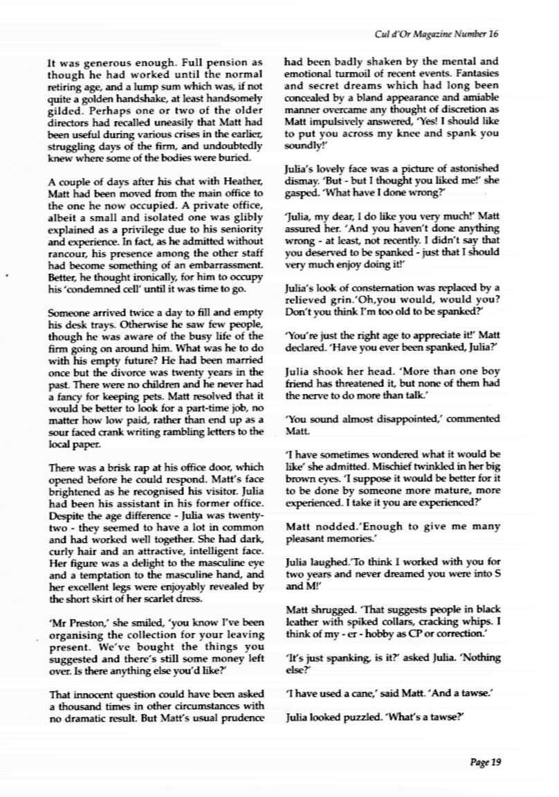 Retro Spanking from Cul dOr issue (Text stories)