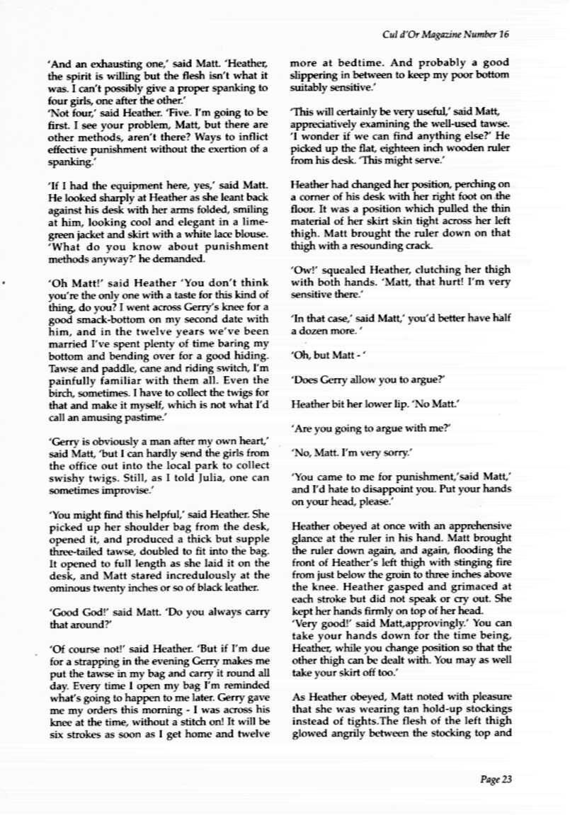 Retro Spanking from Cul dOr issue (Text stories)
