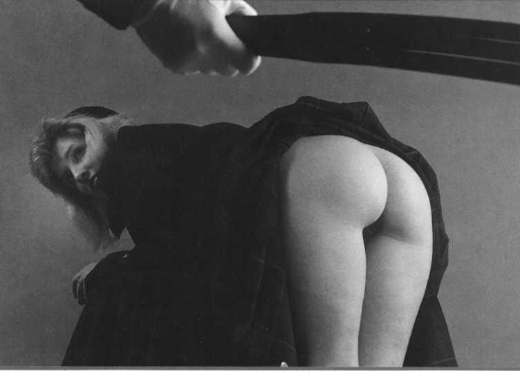 Retro Spanking Janus Blonde tarten shirt and hat paddled