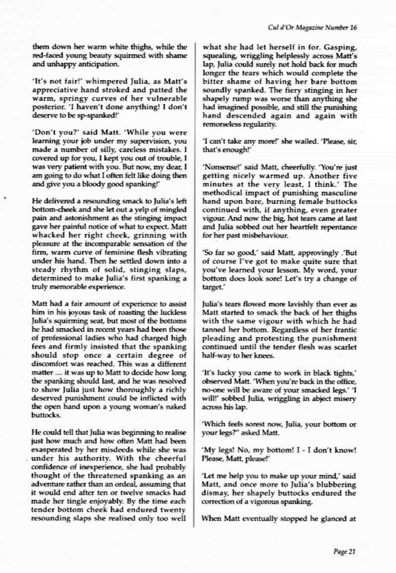 Retro Spanking from Cul dOr issue (Text stories)