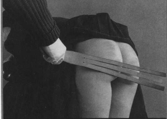 Retro Spanking Janus Blonde tarten shirt and hat paddled