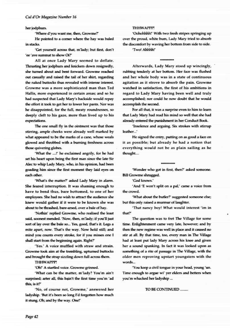 Retro Spanking from Cul dOr issue (Text stories)