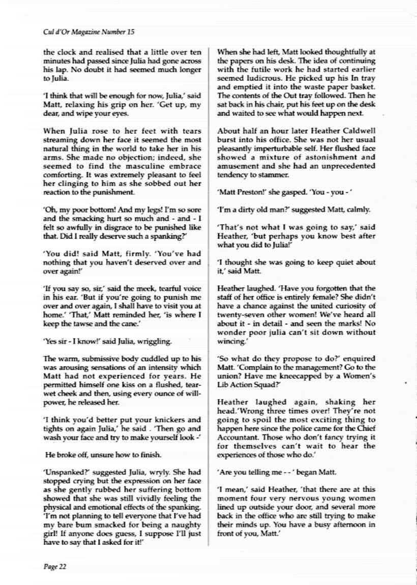 Retro Spanking from Cul dOr issue (Text stories)