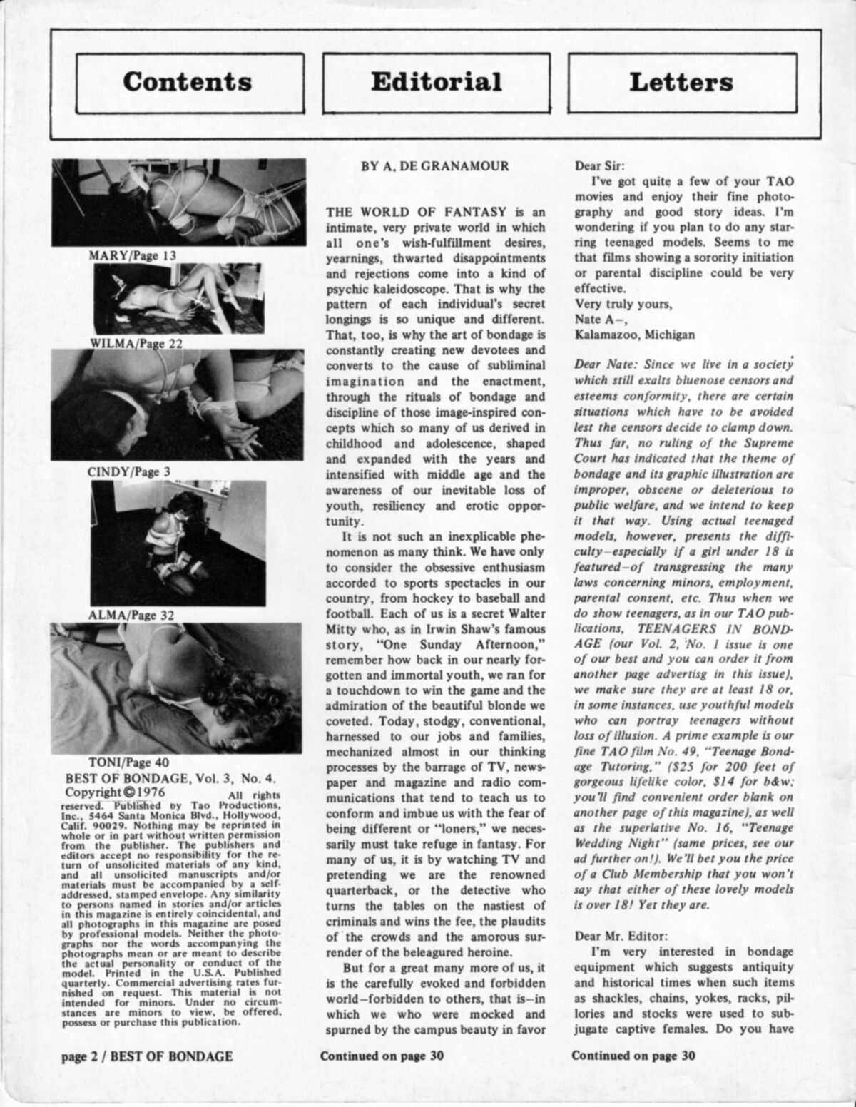 Vintage Bondage Magazine Best of Bondage
