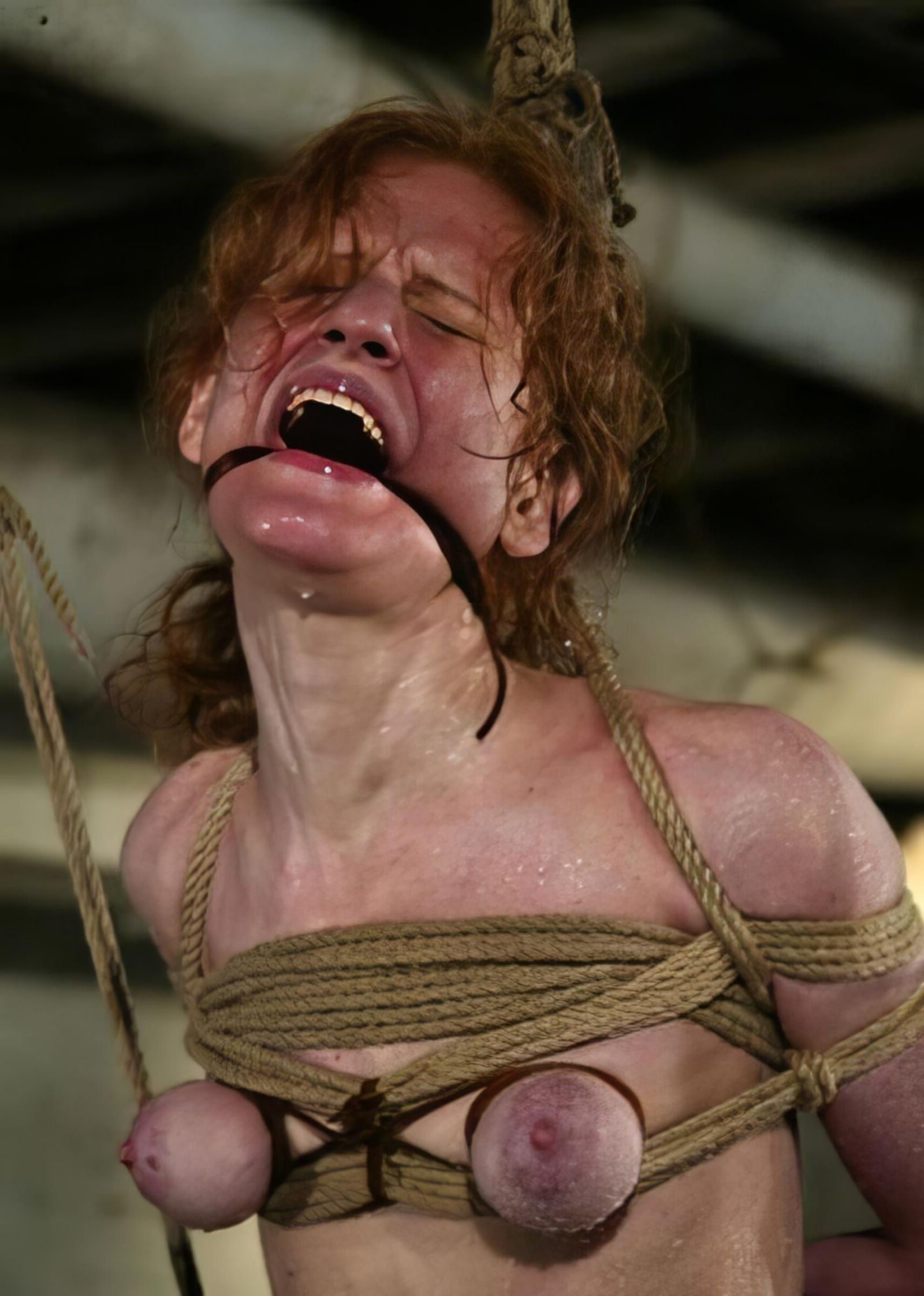BDSM乳房が圧縮されました