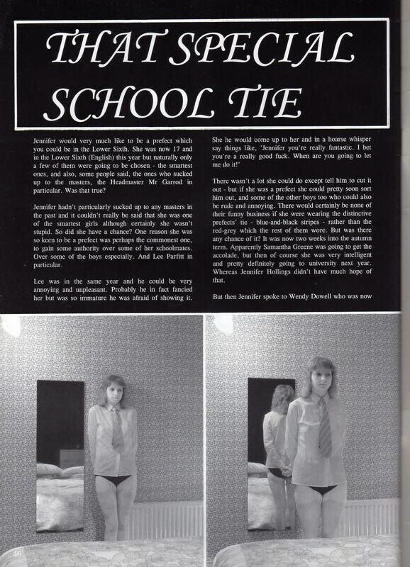 Retro Spanking errötet Bildset School Krawatte