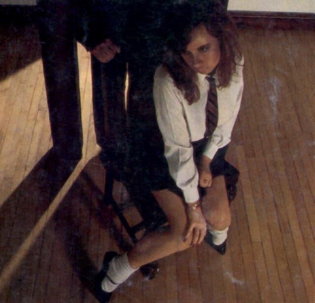 Retro Spanking Blushes picture set School girl chair caning