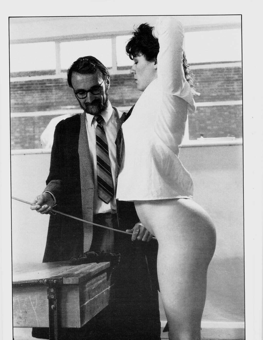 Retro Spanking Blushes picture set school desk