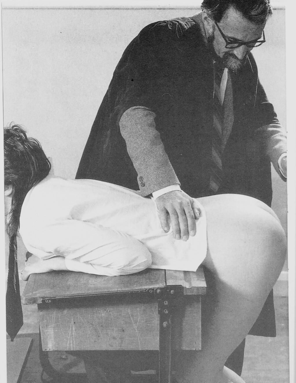 Retro Spanking Blushes picture set school desk