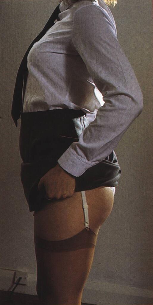 Retro Spanking Blushes picture set Ruler on the desk