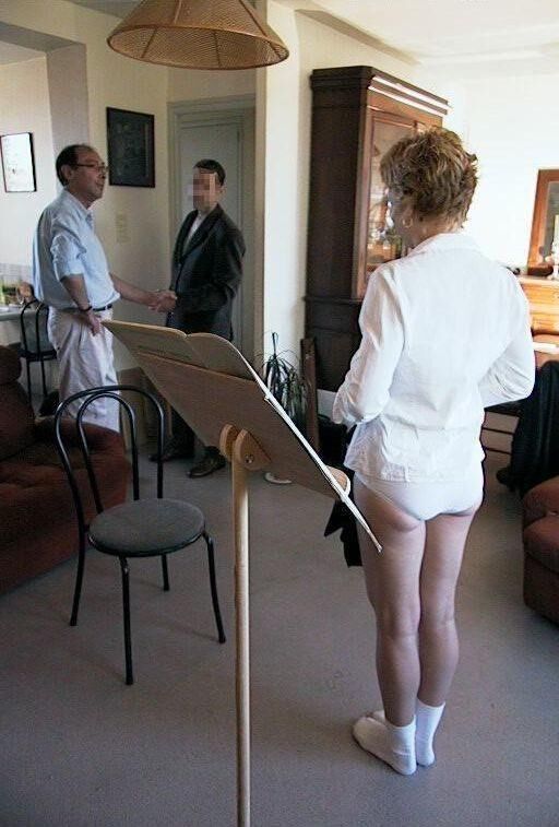 Spank and Shame blonde haired mature two men music lesson