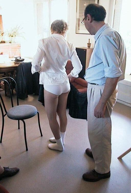 Spank and Shame blonde haired mature two men music lesson