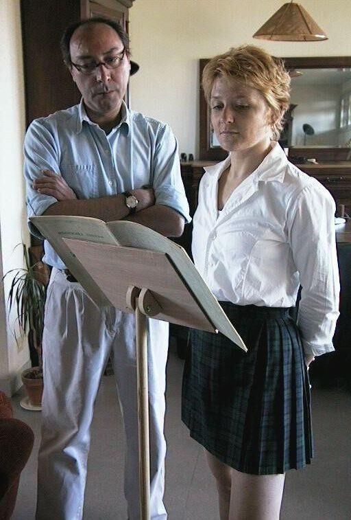 Spank and Shame blonde haired mature two men music lesson