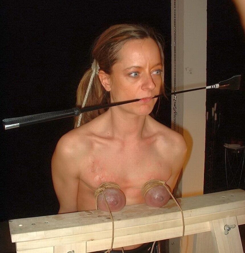 Tied small/saggy tits
