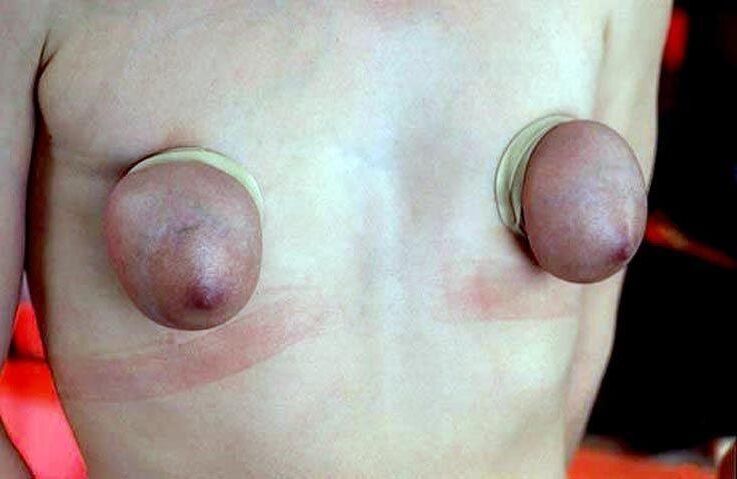 Tied small/saggy tits
