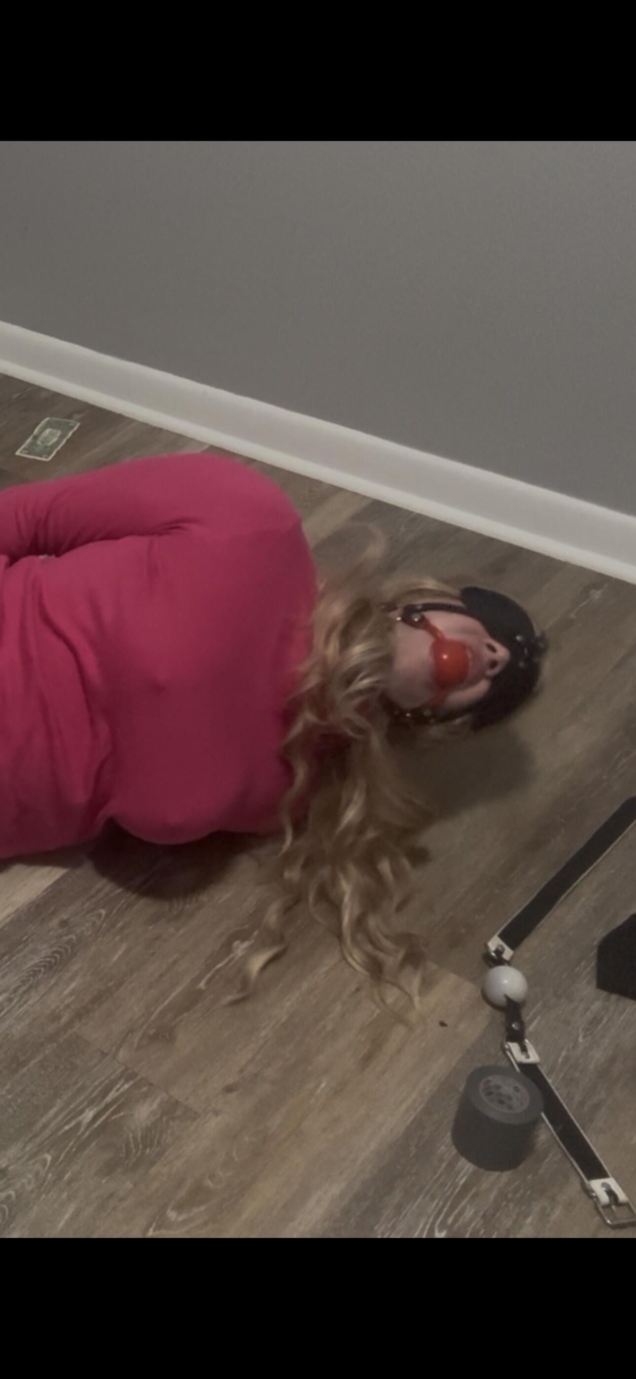 Sissy Emma Cox Floor Bondage