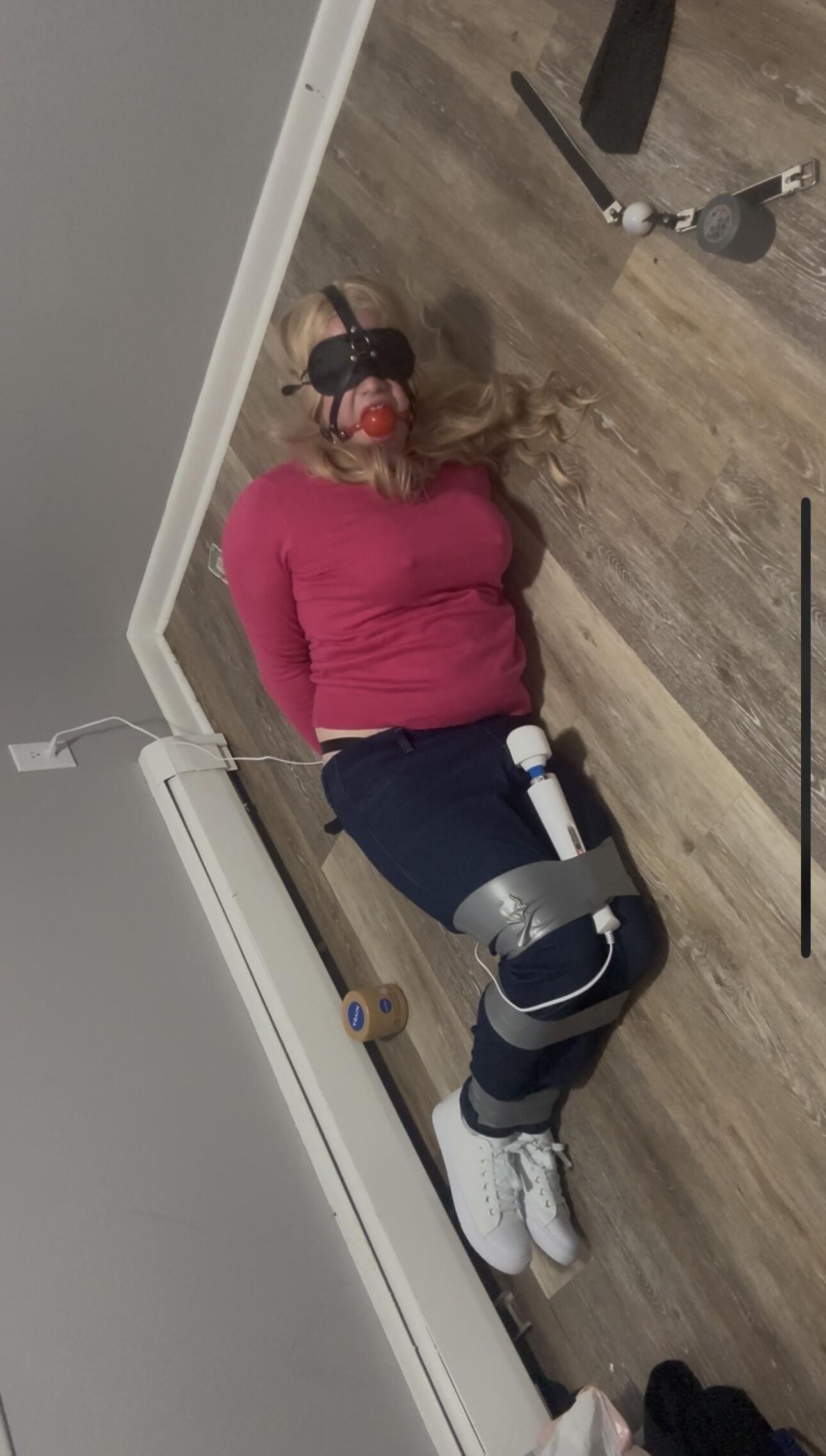 Sissy Emma Cox Floor Bondage