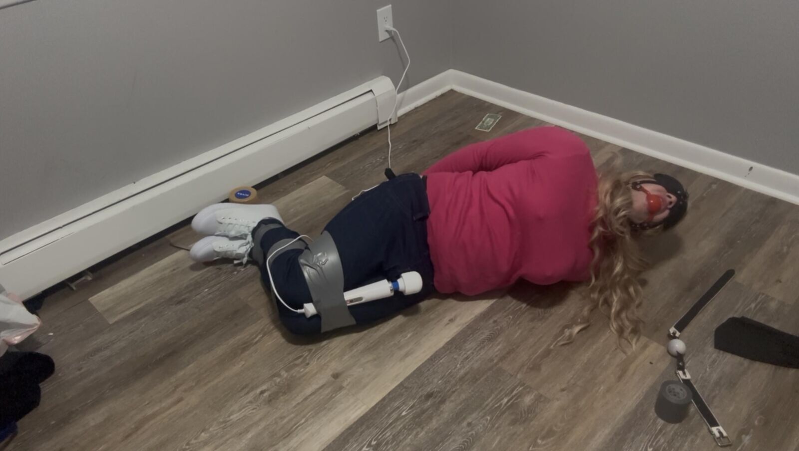 Sissy Emma Cox Floor Bondage