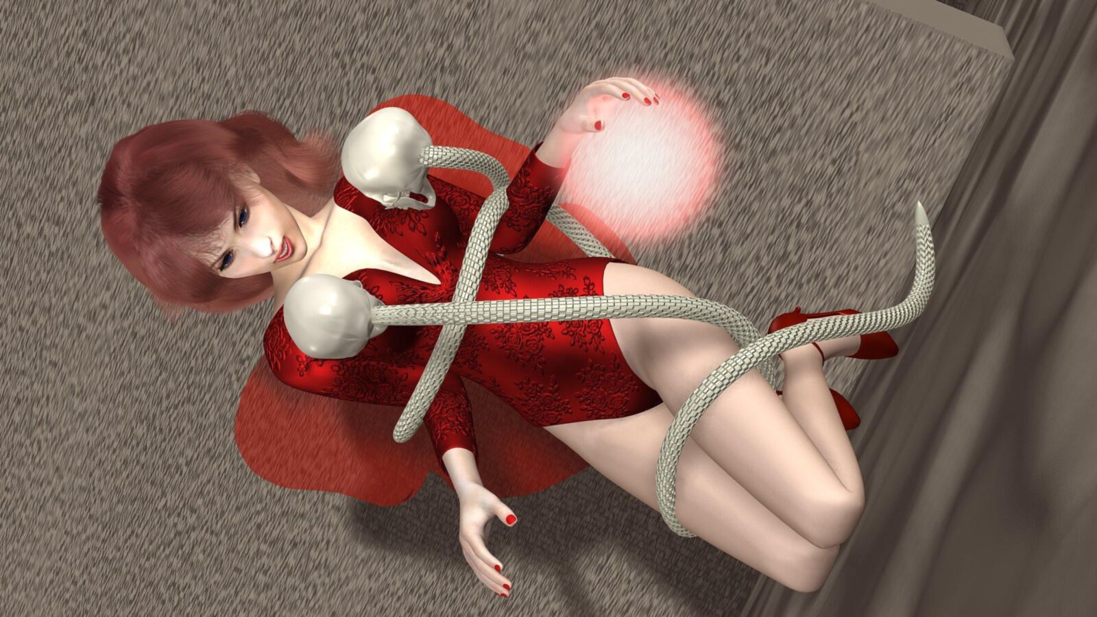 Evil Snake Angel in Leotard Pantyhose and Heels